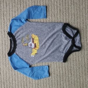 Rowdy Sprout The Beatles Yellow Submarine long sleeve raglan onesie, size 6-12m